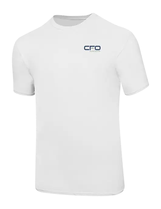 Ring Spun White 4.5 oz T-Shirt w/CFO Systems Logo