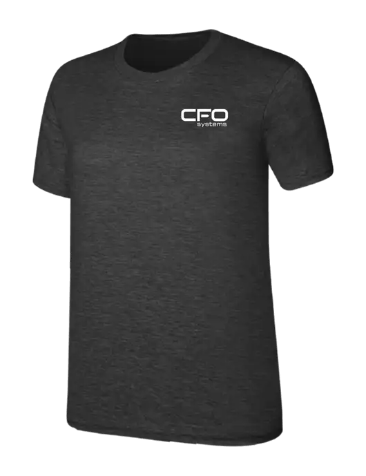 Womens Ring Spun Dark Heather Grey 4.5 oz T-Shirt w/CFO Systems Logo