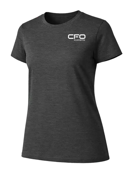 Womens Ring Spun Dark Heather Grey 4.5 oz T-Shirt w/CFO Systems Logo
