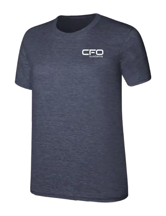 Womens Ring Spun Heather Navy 4.5 oz T-Shirt w/CFO Systems Logo