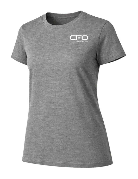 Womens Ring Spun Light Grey Heather 4.5 oz T-Shirt w/CFO Systems Logo