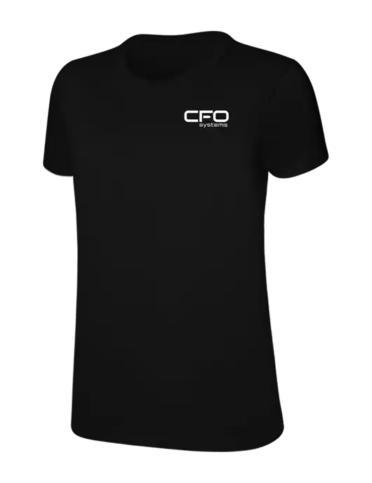 Womens Ring Spun Jet Black 4.5 oz T-Shirt w/CFO Systems Logo