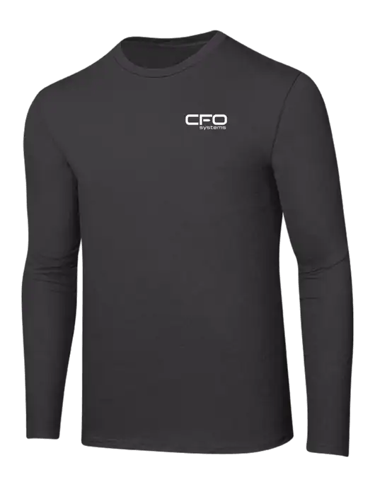 Ring Spun Charcoal 4.5 oz Long Sleeve T-Shirt w/CFO Systems Logo