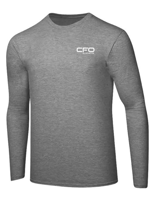 Ring Spun Light Heather Grey 4.5 oz Long Sleeve T-Shirt w/CFO Systems Logo