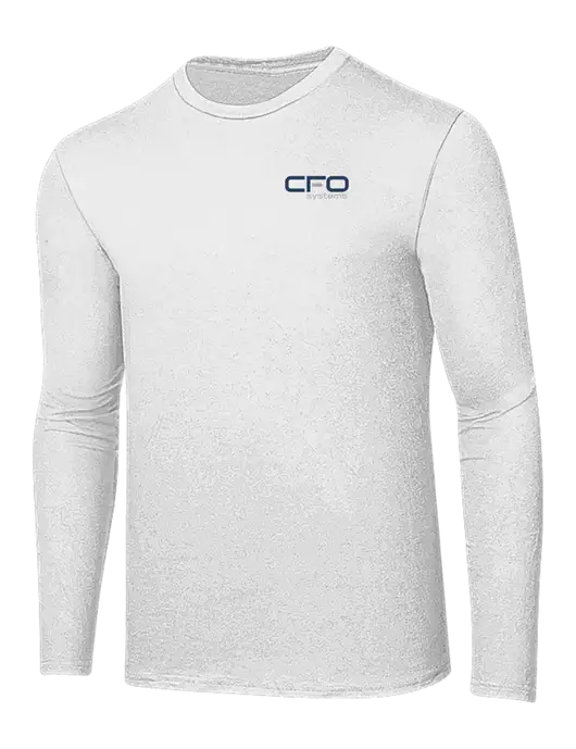 Ring Spun White 4.5 oz Long Sleeve T-Shirt w/CFO Systems Logo