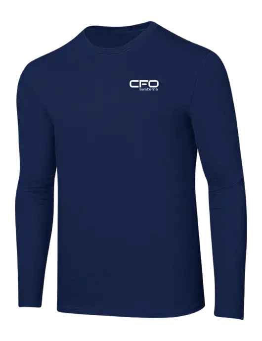 Ring Spun Navy 4.5 oz Long Sleeve T-Shirt w/CFO Systems Logo