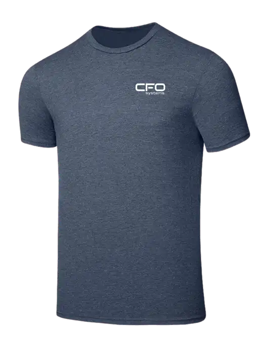 Seriously Soft Heathered Navy T-Shirt w/CFO Systems Logo
