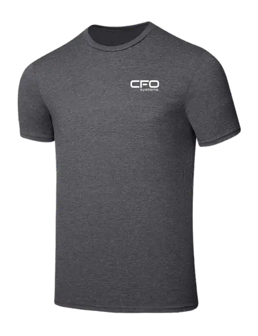 Seriously Soft Heathered Charcoal T-Shirt w/CFO Systems Logo