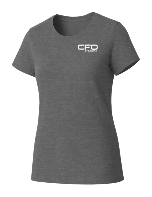 Womens Seriously Soft Grey Frost T-Shirt w/CFO Systems Logo