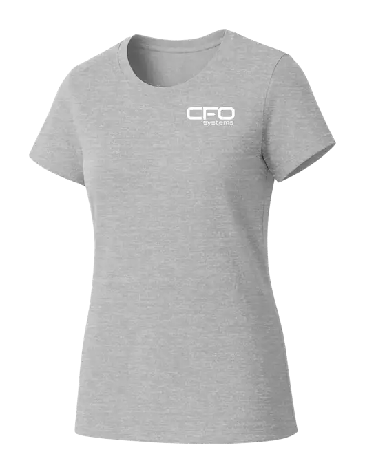 Womens Seriously Soft Light Heathered Grey T-Shirt w/CFO Systems Logo