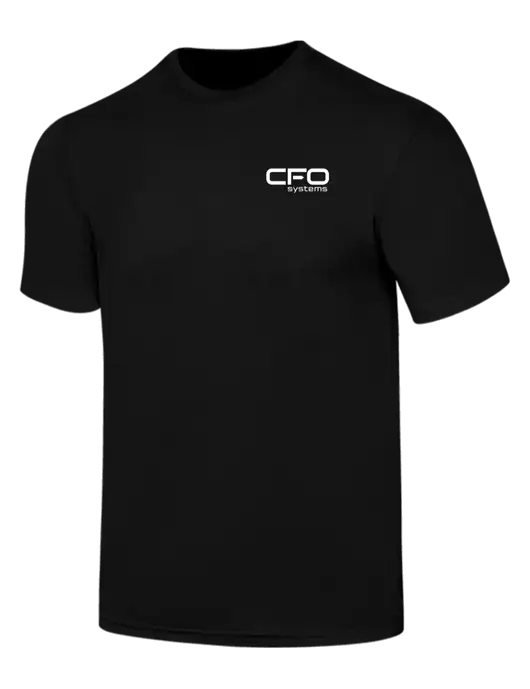 Simply Soft Black 4.5oz  Poly/Combed Ring Spun Cotton T-Shirt w/CFO Systems Logo