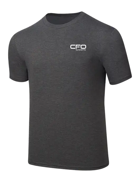Simply Soft Heathered Charcoal 4.5oz  Poly/Combed Ring Spun Cotton T-Shirt w/CFO Systems Logo