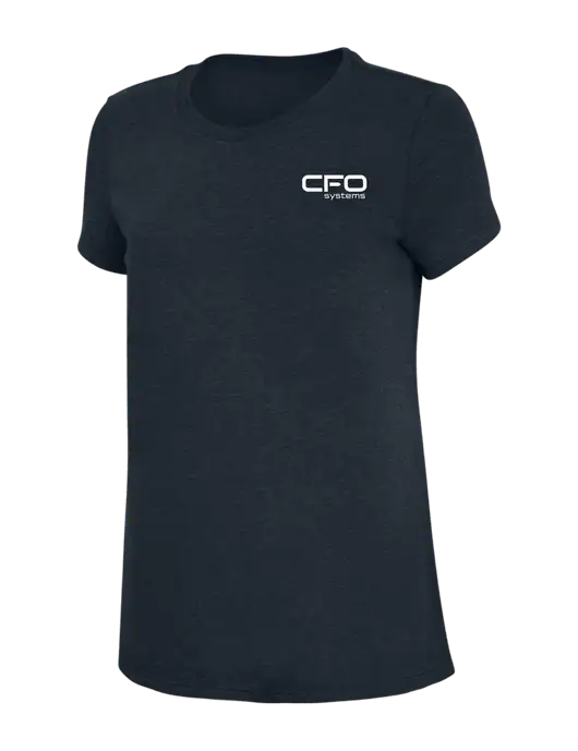 Womens Simply Soft Navy 4.5oz Poly/Combed Ring Spun Cotton T-Shirt w/CFO Systems Logo