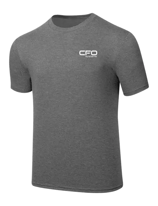 Simply Soft Heathered Medium Grey 4.5oz  Poly/Combed Ring Spun Cotton T-Shirt w/CFO Systems Logo