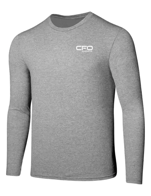 Seriously Soft Light Heathered Grey Long Sleeve T-Shirt w/CFO Systems Logo
