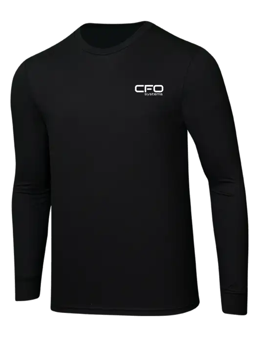 Simply Soft Long Sleeve Black 4.5 oz, Poly/Combed Ring Spun Cotton T-Shirt w/CFO Systems Logo