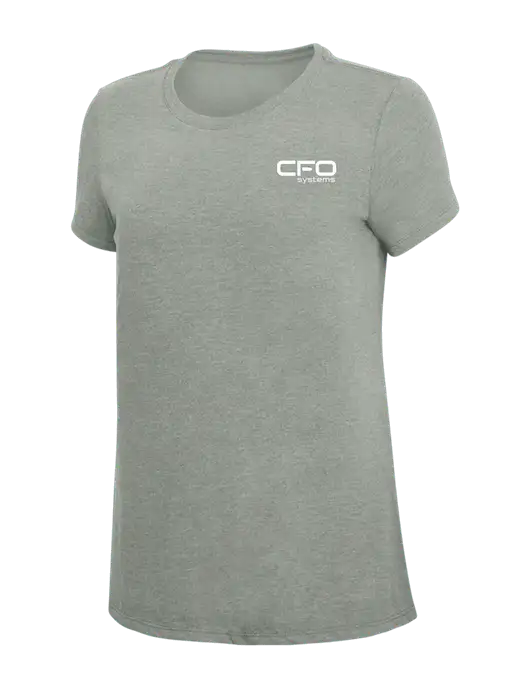 Womens Simply Soft Grey Frost 4.5oz  Poly/Combed Ring Spun Cotton T-Shirt w/CFO Systems Logo