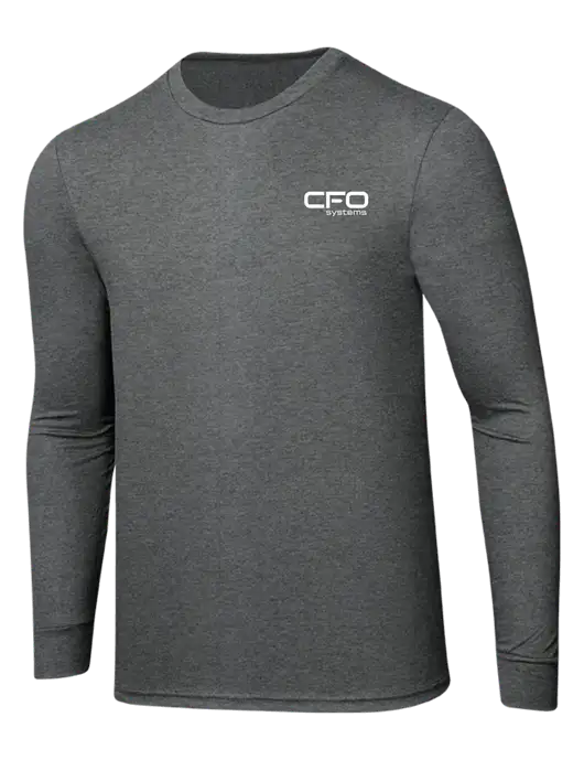 Simply Soft Long Sleeve Medium Grey Frost 4.5 oz, Poly/Combed Ring Spun Cotton T-Shirt w/CFO Systems Logo