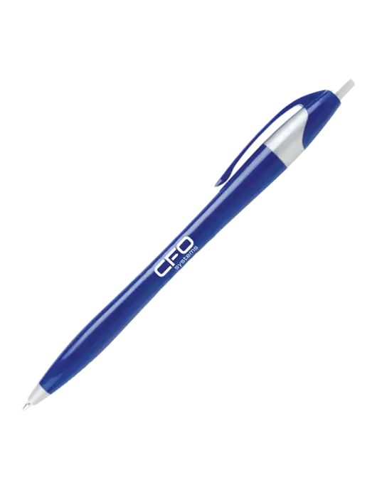 Novella Navy/Silver Corporate Pen- Blue Ink w/CFO Systems Logo