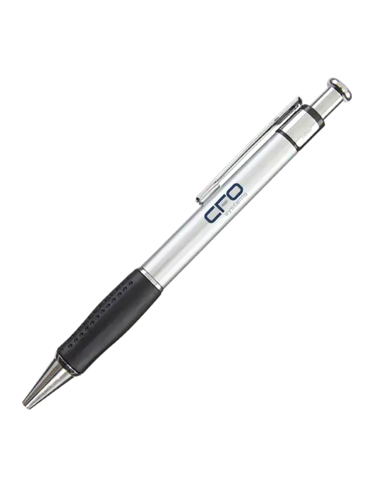 Malta Silver Pen - Black Ink w/CFO Systems Logo