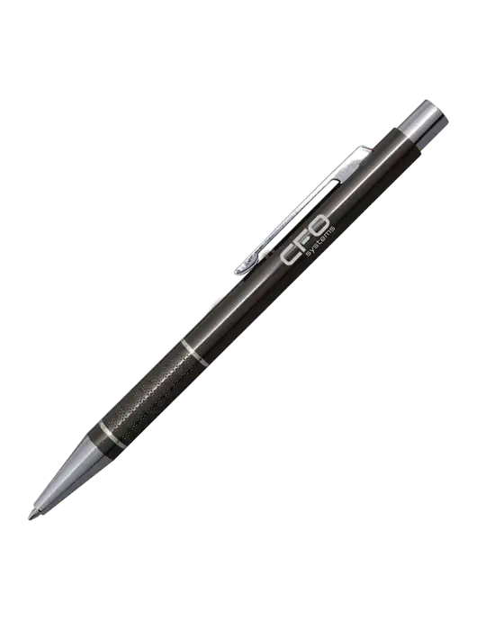 St George Gunmetal Pen - Blue Ink w/CFO Systems Logo