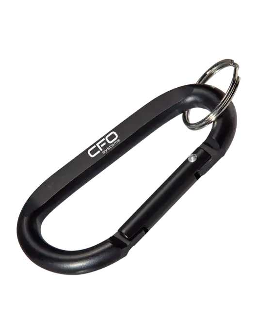 Black Carabiner & Key Ring w/CFO Systems Logo