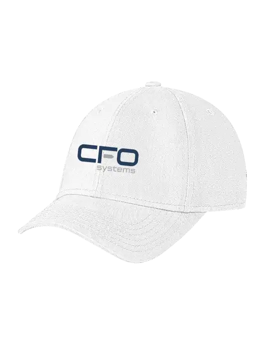 White Structured Soft Snap Closure Hook & Loop Cap w/CFO Systems Logo