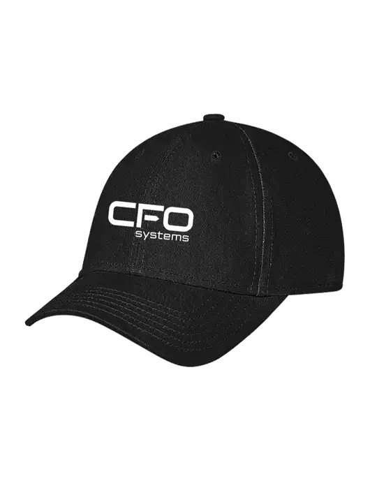 Black Structured Soft Snap Closure Hook & Loop Cap w/CFO Systems Logo