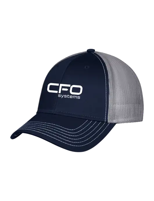 Navy & Grey Mesh Trucker Cap Snap Back w/CFO Systems Logo