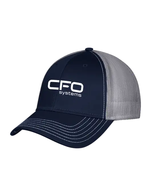 Navy/Grey Mesh Trucker Cap Snap Back w/CFO Systems Logo