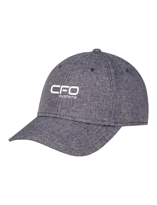 Heather Charcoal Structured Linen Look Cap Hook & Loop w/CFO Systems Logo