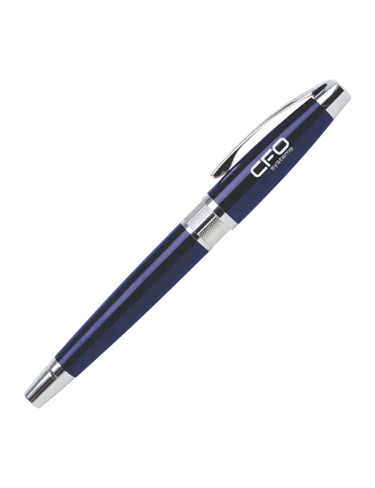 Masscotti Navy Rollerball Pen - Black Ink w/CFO Systems Logo