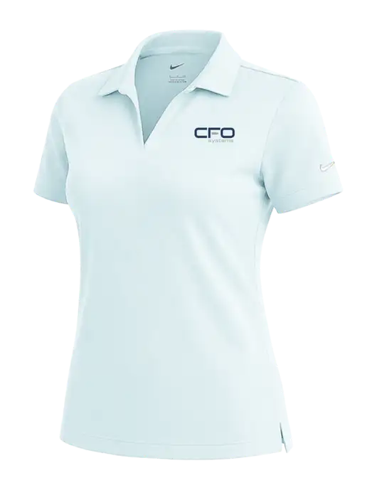 NIKE Very Light Blue Womens Dri-Fit Micro Pique Polo w/CFO Systems Logo