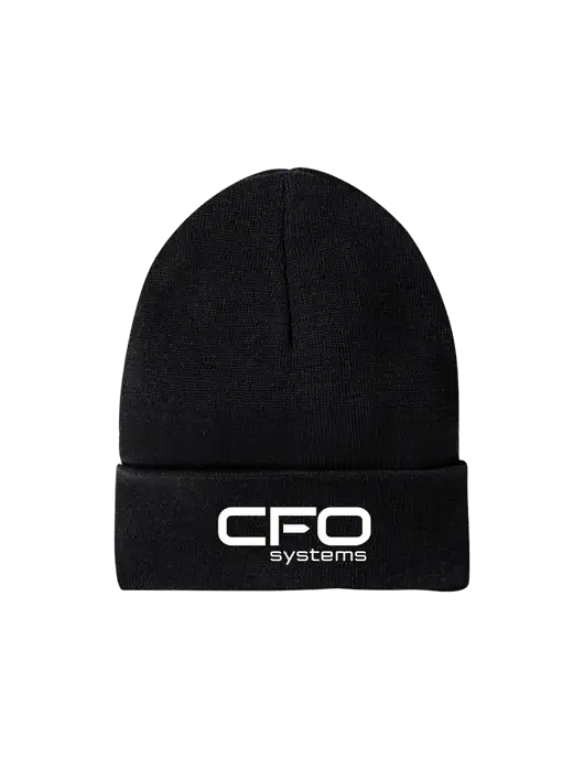 Recycled Black Beanie w/CFO Systems Logo