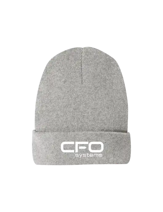 Recycled Light Heather Grey Beanie w/CFO Systems Logo