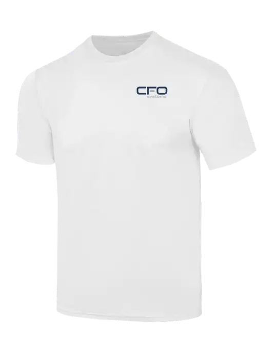 Simply Soft White 4.5oz  Poly/Combed Ring Spun Cotton T-Shirt w/CFO Systems Logo