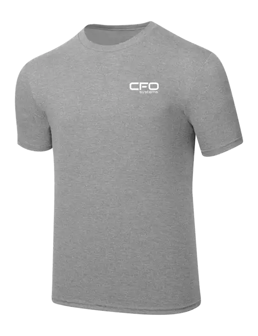 Simply Soft Heathered Light Grey 4.5oz  Poly/Combed Ring Spun Cotton T-Shirt w/CFO Systems Logo