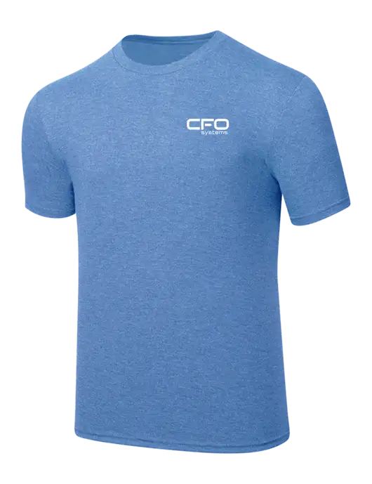 Simply Soft Carolina Blue Frost 4.5oz  Poly/Combed Ring Spun Cotton T-Shirt w/CFO Systems Logo