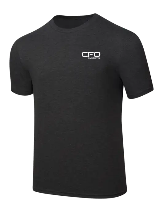 Simply Soft Black Frost 4.5oz  Poly/Combed Ring Spun Cotton T-Shirt w/CFO Systems Logo