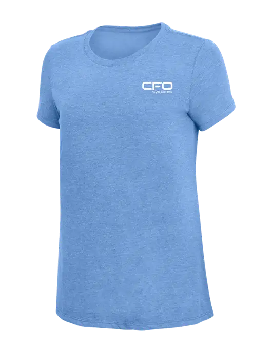Womens Simply Soft Maritime Frost 4.5oz Poly/Combed Ring Spun Cotton T-Shirt
 w/CFO Systems Logo