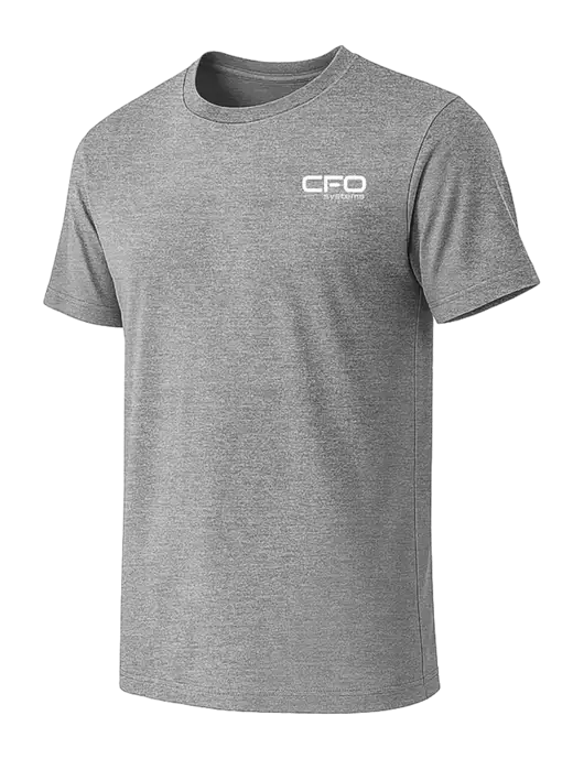 BELLA+CANVAS Heather Grey CVC Short Sleeve Tee w/CFO Systems Logo