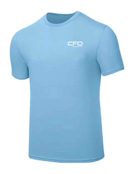 Seriously Soft Light Blue T-Shirt w/CFO Systems Logo