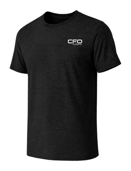 BELLA+CANVAS Black Heather CVC Short Sleeve Tee w/CFO Systems Logo