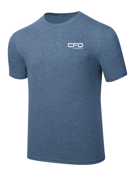 Simply Soft Light Slate Blue Heathered 4.5oz  Poly/Combed Ring Spun Cotton T-Shirt w/CFO Systems Logo