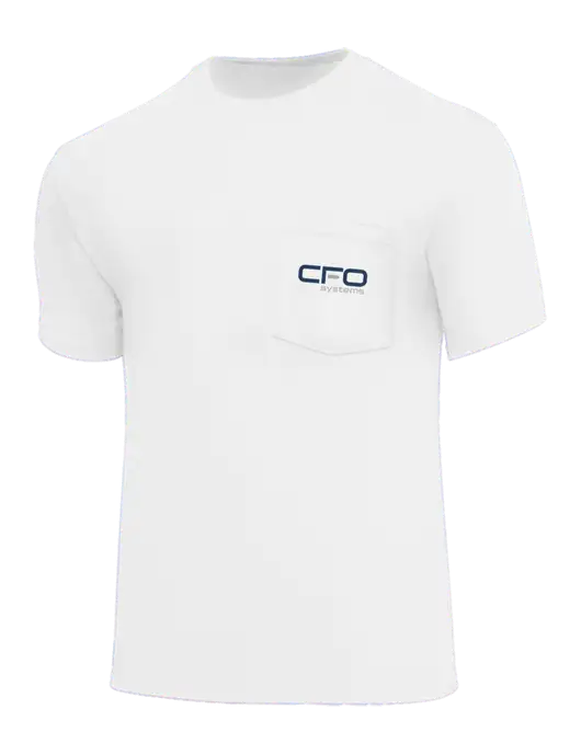 Core Blend White Pocket T-Shirt w/CFO Systems Logo