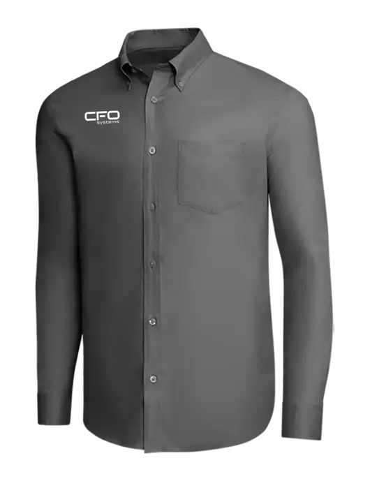 Brooks Brothers Dark Grey Wrinkle-Free Stretch Pinpoint Shirt w/CFO Systems Logo