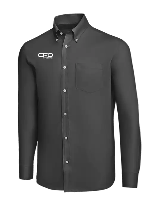 Brooks Brothers Dark Grey Wrinkle-Free Stretch Nailhead Shirt w/CFO Systems Logo