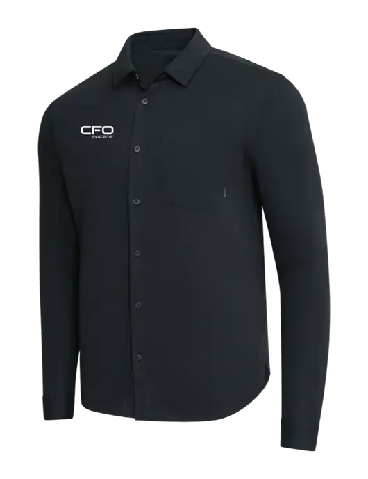 OGIO Black Extend Long Sleeve Button Up Shirt w/CFO Systems Logo