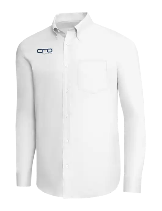 Brooks Brothers White Wrinkle-Free Stretch Pinpoint Shirt w/CFO Systems Logo