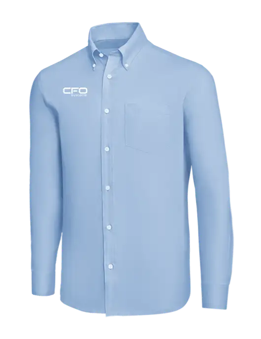 Brooks Brothers Light Blue Wrinkle-Free Stretch Nailhead Shirt w/CFO Systems Logo